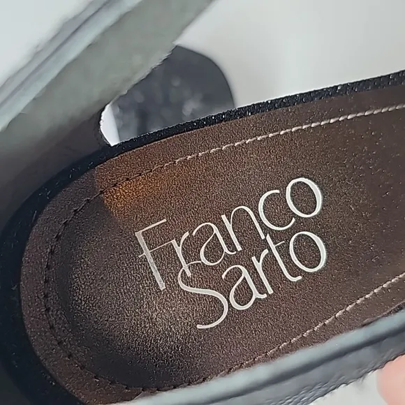 NWOT Franco Sarto Rania 2 Stilleto Heel Dress Sandal Ankle Strap Fabric Black 11