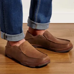 NWOT Olukai Moloa Men's Brown Leather Slip-On Shoes