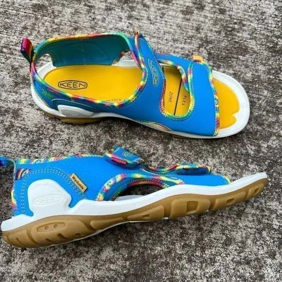 NWOT Keen Girls Knotch Creek‎ Quick Dry Sandals Tie Dye Vivid Blue Size 5