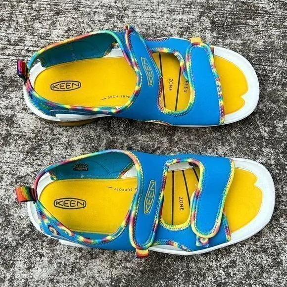 NWOT Keen Girls Knotch Creek‎ Quick Dry Sandals Tie Dye Vivid Blue Size 5