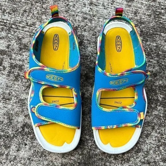 NWOT Keen Girls Knotch Creek‎ Quick Dry Sandals Tie Dye Vivid Blue Size 5