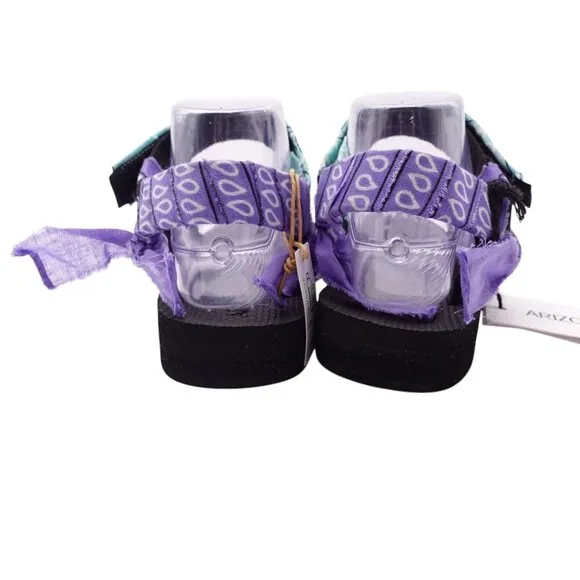 NWT Arizona Love Trekky Apache Bandana Sandals Sz 39 Green Purple Casual