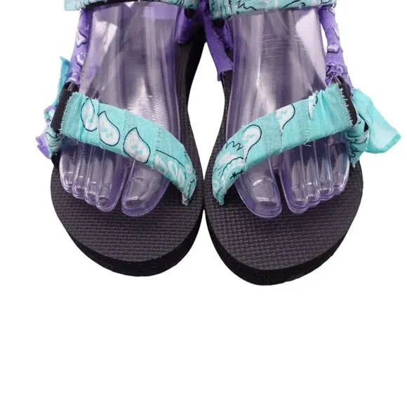 NWT Arizona Love Trekky Apache Bandana Sandals Sz 39 Green Purple Casual