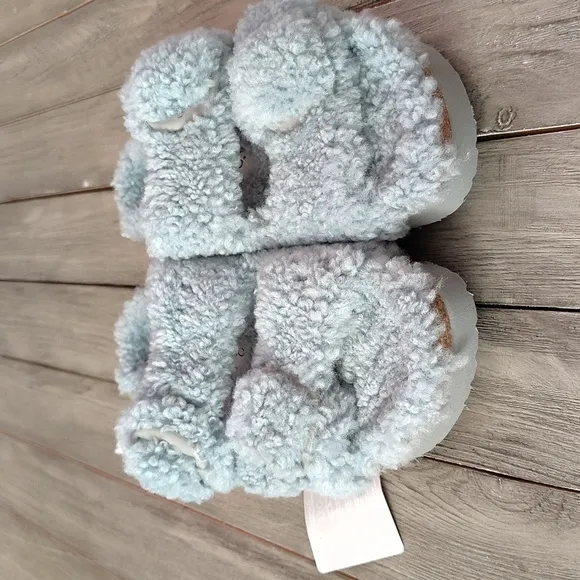 NWT Birkenstock Papillio Arizona Shearling Sandals In Blue Size EU 36 $169