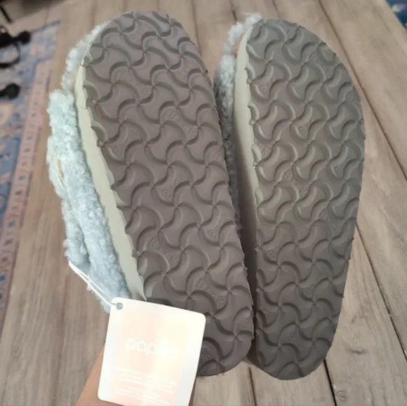 NWT Birkenstock Papillio Arizona Shearling Sandals In Blue Size EU 37 $169