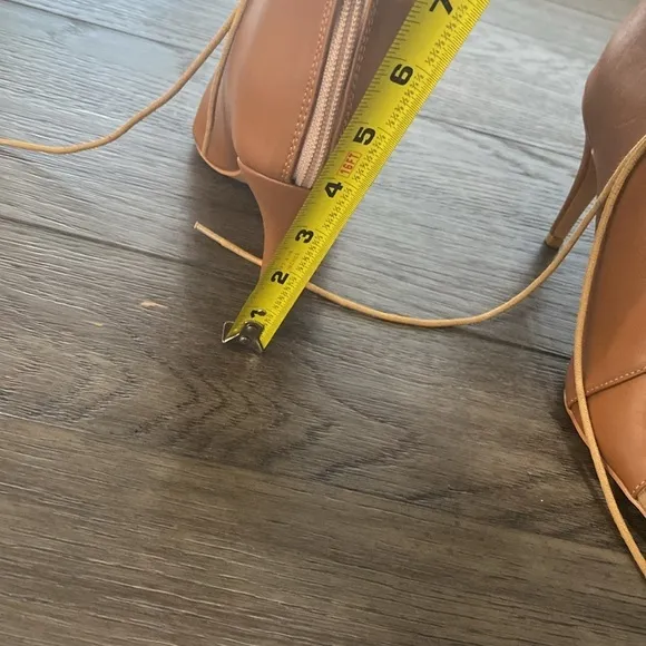 NWT BURJU Moment Nude Open Toe Lace Up Ankle Boots | Size 11