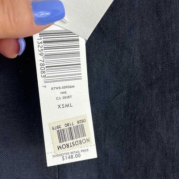 NWT Eileen Fisher washed twill linen a-line skirt lagenlook sustainable  Sz XS