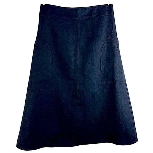 NWT Eileen Fisher washed twill linen a-line skirt lagenlook sustainable  Sz XS