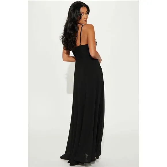 NWT FN Black Gracie Chiffon Women's Gown - Size M  ***Item: 0559