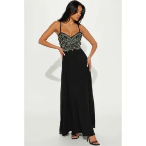 NWT FN Black Gracie Chiffon Women's Gown - Size M  ***Item: 0559