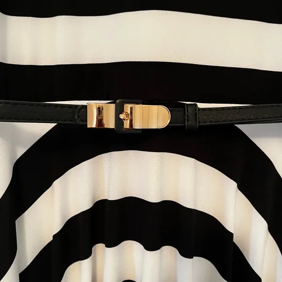NWT Frank Lyman Design Black &amp; White, Belted Twirl Me! Dress~Size 12