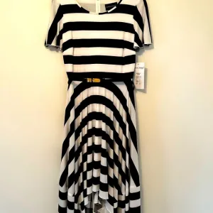 NWT Frank Lyman Design Black &amp; White, Belted Twirl Me! Dress~Size 12