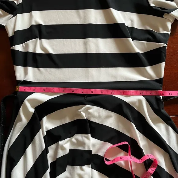 NWT Frank Lyman Design Black &amp; White, Belted Twirl Me! Dress~Size 12