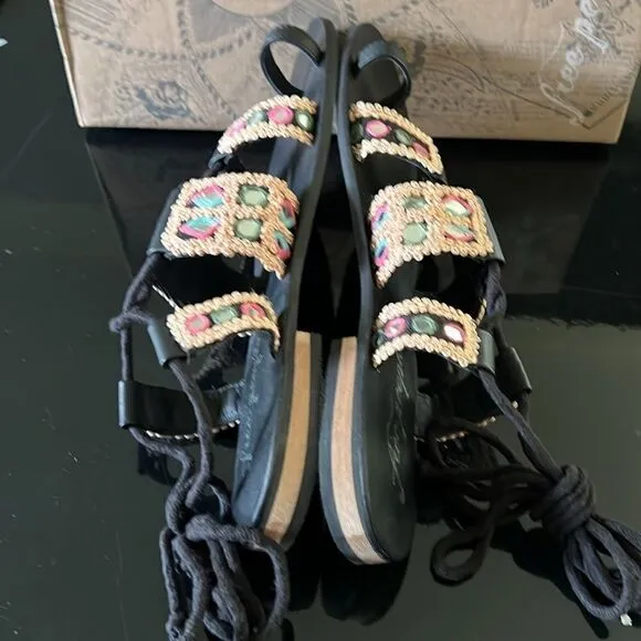 NWT Free People Mantra mirror sandals 7.5