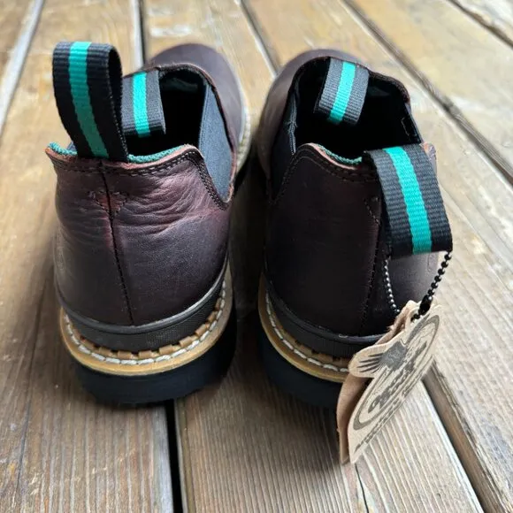 NWT Georgia Giant Brown Leather Wedge Romeo Work Shoe in Men's 11.5 / EU 45
