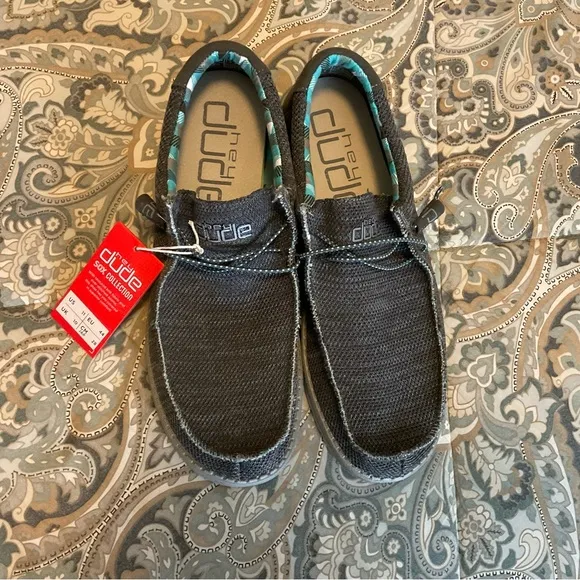 NWT Hey Dude Wally Sox Charcoal Mens Sz 11
