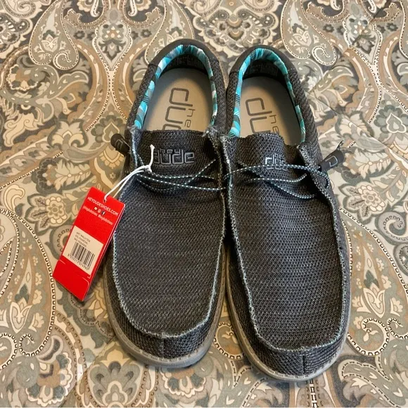 NWT Hey Dude Wally Sox Charcoal Mens Sz 11