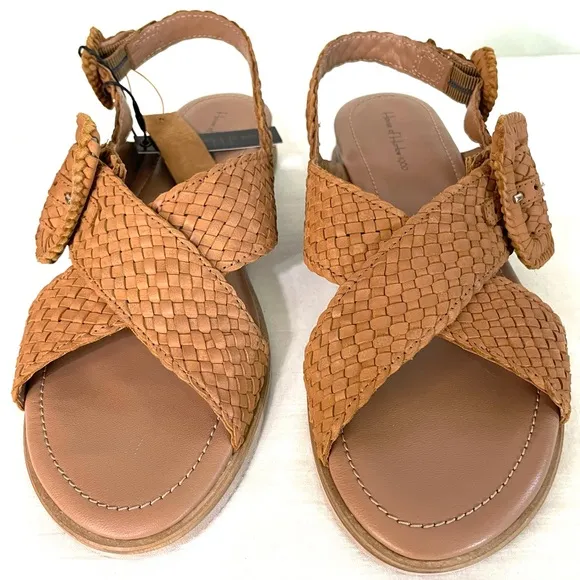 NWT House of Harlow Brown Woven Leather Sandals 9