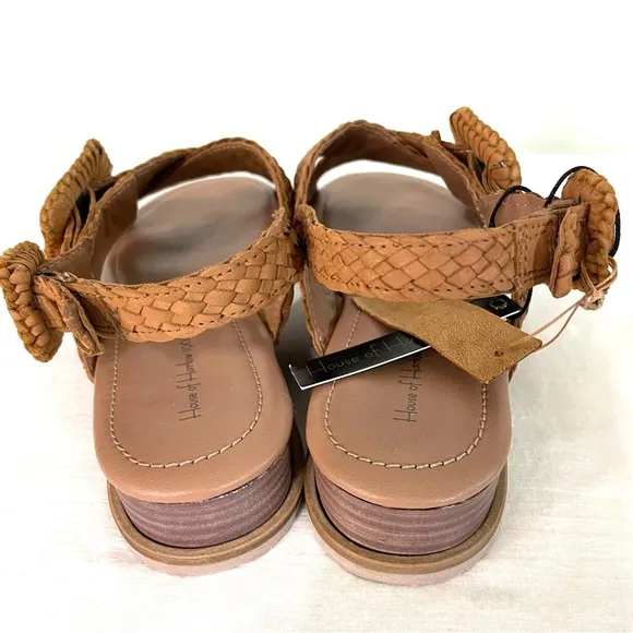 NWT House of Harlow Brown Woven Leather Sandals 9