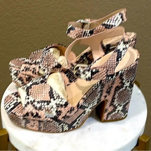 NWT  Kate Spade Leather Snakeskin Platform Sandals