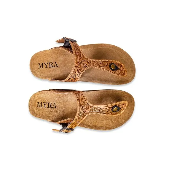 NWT Leather Embossed Western Boho Sandals