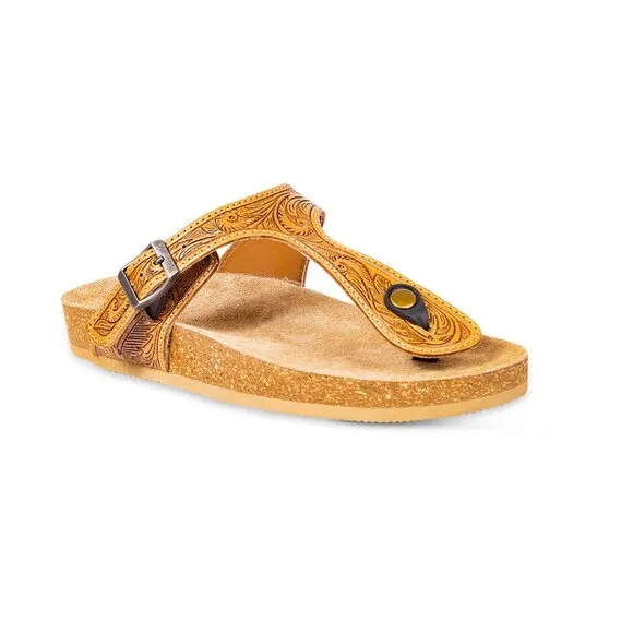 NWT Leather Embossed Western Boho Sandals