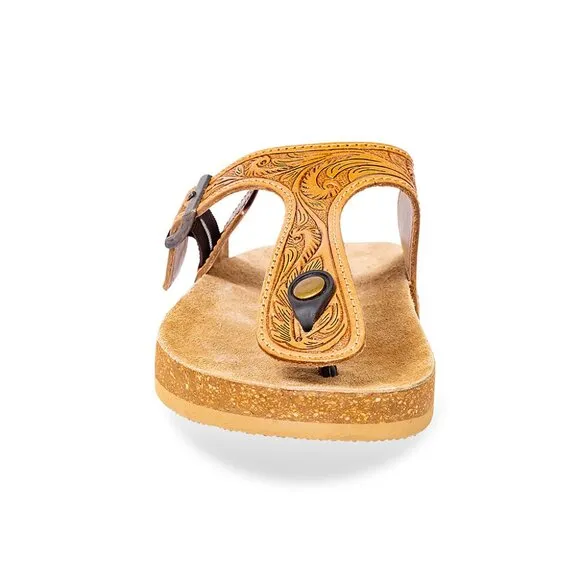 NWT Leather Embossed Western Boho Sandals