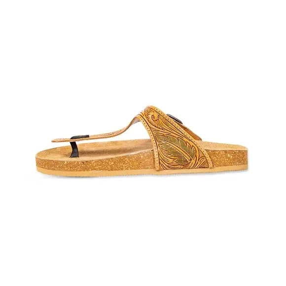 NWT Leather Embossed Western Boho Sandals