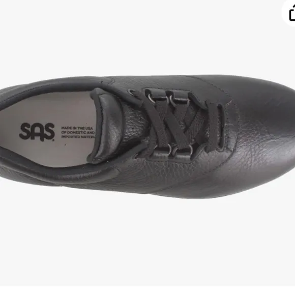 NWT NIB SAS Liberty Oxford Black Leather Shoes Sneakers Made in USA 8N Orthotic
