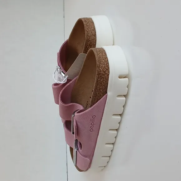 NWT Papillio × By Birkenstock Arizona Chunky Candy Pink Suede Sandals Size 39
