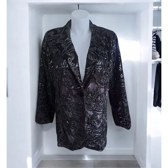 NWT Roaman's Women's Plus Size Statement Sequin Blazer - Size 18W  ***Item: 0548