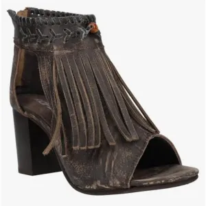 NWT Roper Women's Bettina Fringe Peep Toe Shootie Pumps Sandals Brown Size 9
