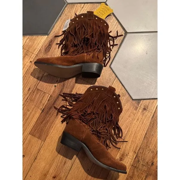 NWT SMOKY MOUNTAIN BOOTS Girls Wisteria Western Boots Sz 1 youth Brown fringe