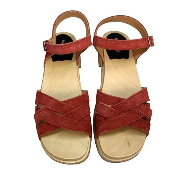 NWT Swedish Hasbeens New Braided Sandals 39 / 9 Rost Rust Suede Leather