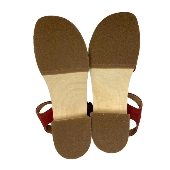 NWT Swedish Hasbeens New Braided Sandals 39 / 9 Rost Rust Suede Leather