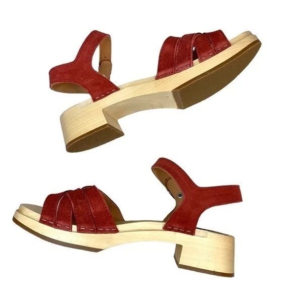 NWT Swedish Hasbeens New Braided Sandals 39 / 9 Rost Rust Suede Leather