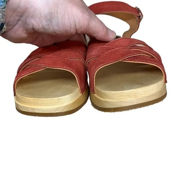 NWT Swedish Hasbeens New Braided Sandals 39 / 9 Rost Rust Suede Leather