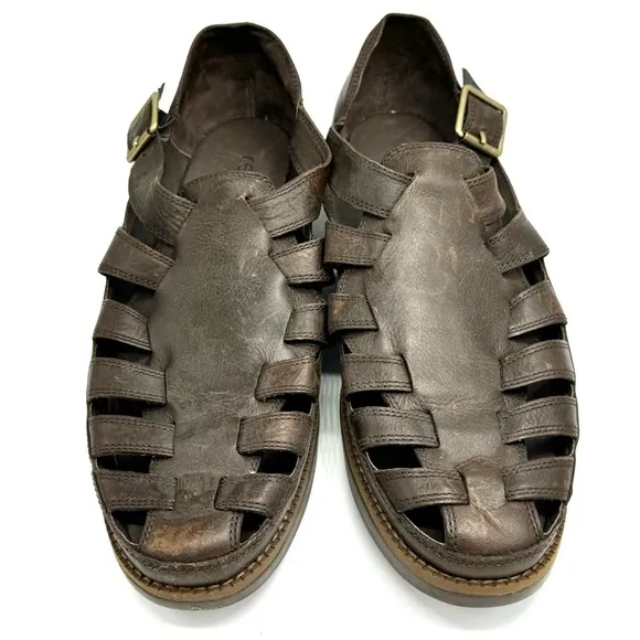NWT Tommy Bahama Men’s 11.5D Maunai Leather Sandals dark brown