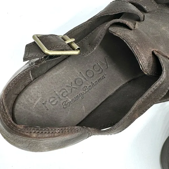 NWT Tommy Bahama Men’s 11.5D Maunai Leather Sandals dark brown