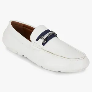 NWT Van Heusen Flex Rufus 12 Men White Leather Memory Foam Dress Loafers Shoes