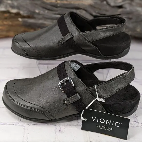 NWT Vionic Cairns Clogs with Orthaheel Technology
