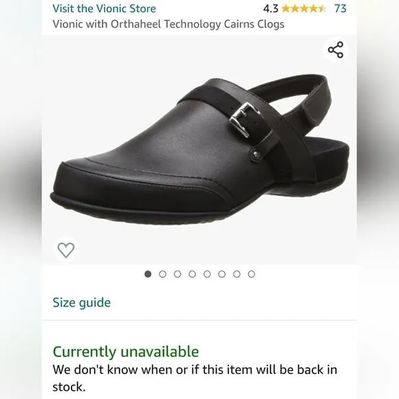 NWT Vionic Cairns Clogs with Orthaheel Technology
