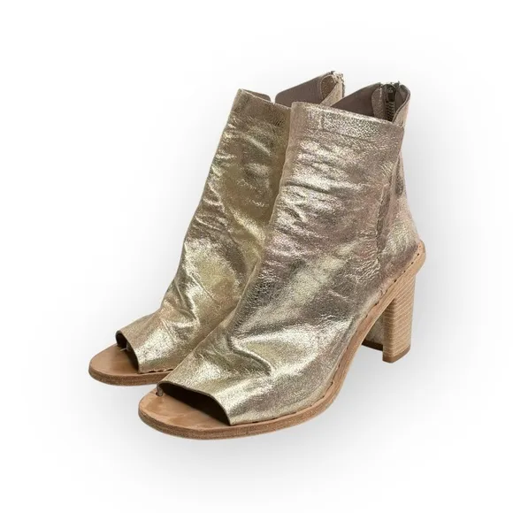 Officine Creative ✿ Handmade Open Toe Heeled Boot Sandals ✿ Metal Gold ✿ 39.5