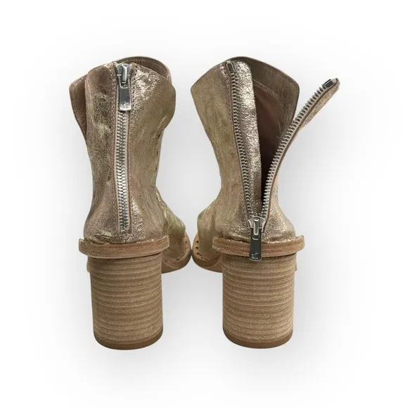 Officine Creative ✿ Handmade Open Toe Heeled Boot Sandals ✿ Metal Gold ✿ 39.5