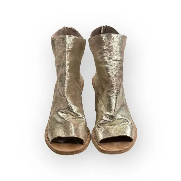Officine Creative ✿ Handmade Open Toe Heeled Boot Sandals ✿ Metal Gold ✿ 39.5
