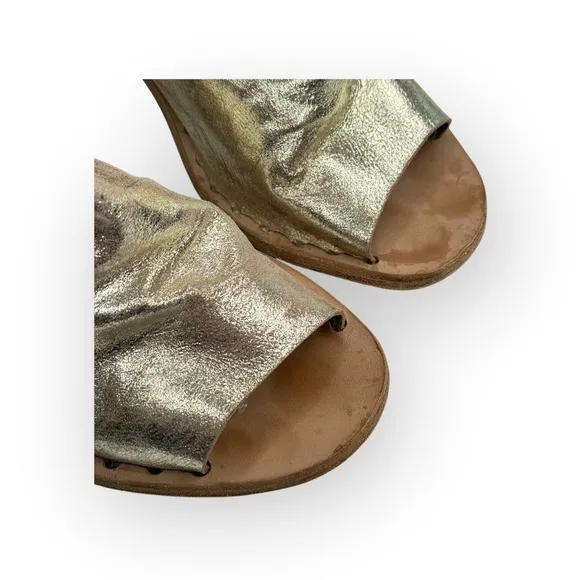 Officine Creative ✿ Handmade Open Toe Heeled Boot Sandals ✿ Metal Gold ✿ 39.5