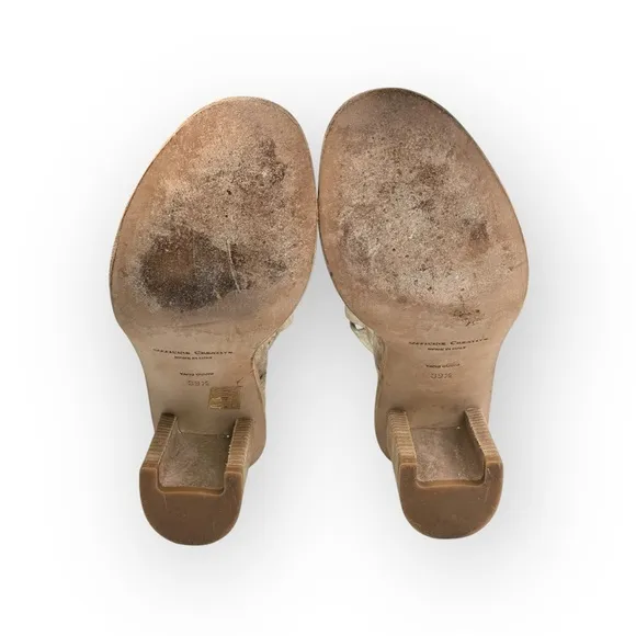 Officine Creative ✿ Handmade Open Toe Heeled Boot Sandals ✿ Metal Gold ✿ 39.5