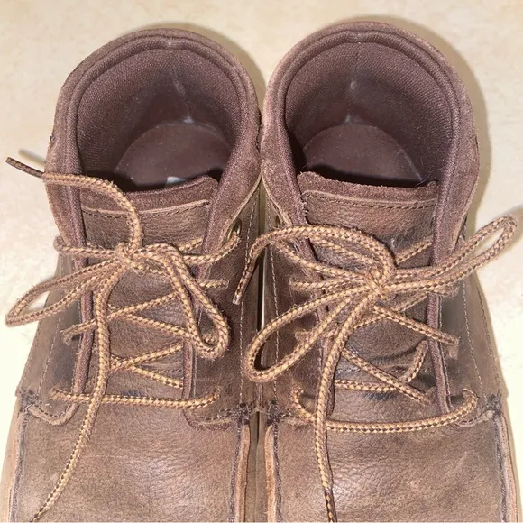 OluKai Hamakua Boots Mens Size 10 Leather Chukka Saddle Shoes Brown Comfort