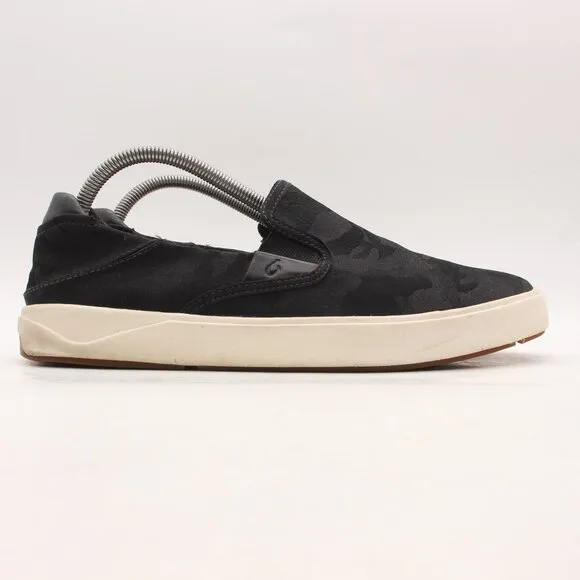 OluKai Lae‘ahi Pa‘i Mens Size 9 Slip-On Sneakers Comfort Shoes Black Camo
