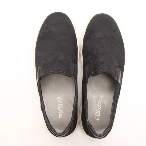 OluKai Lae‘ahi Pa‘i Mens Size 9 Slip-On Sneakers Comfort Shoes Black Camo